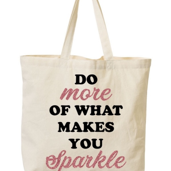 ”Do more of what makes you sparkle” glitter tote - Picture 3 of 4